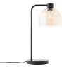 Brilliant Lampe De Chevet Casto Verre Métal Noir Beige | 190mm - Convient pour 1x E27
